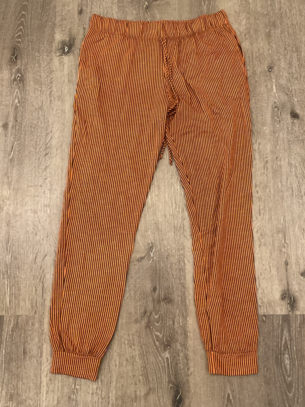 Maverick Collection Orange Black Stripe Jogger Pants High Rise Stretch XL Lounge